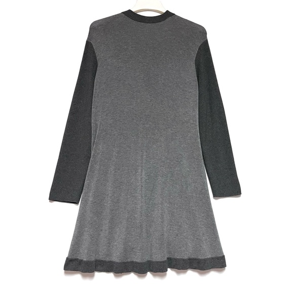 Eileen Fisher Cozy Viscose Stretch Cardigan Contrast Trim Gray Size Large Open - Picture 2 of 16